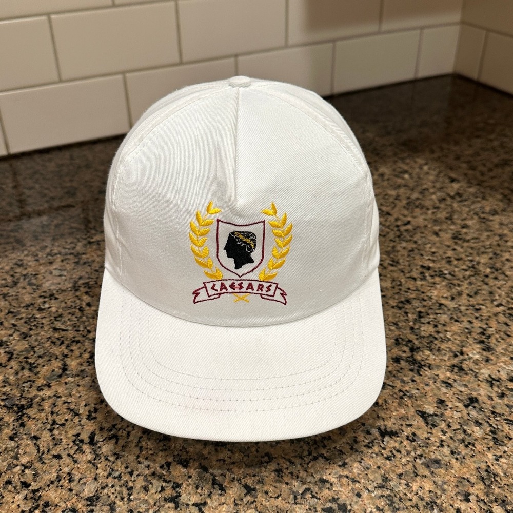 Caesars Las Vegas Extraordinary Vintage Made USA Snapback Hat White Casino Cap